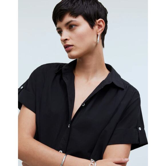 Collared Button-Front Mini Shirtdress - Picture 5 of 6